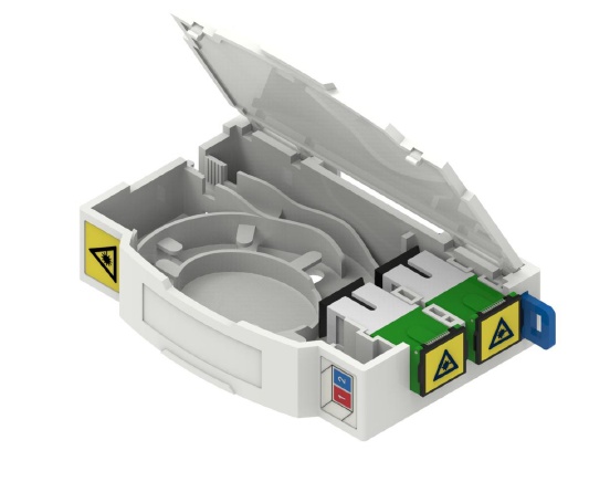 DIN BOX 2*SC Simplex, plastový s držáky na och. svárů