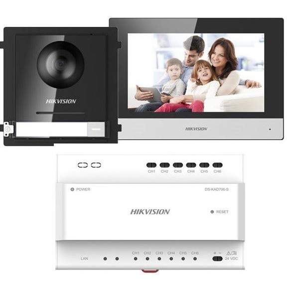 DS-KIS702 kit videotelefonu, 2-drát, bytový monitor + dveřní stanice + napájecí zdroj