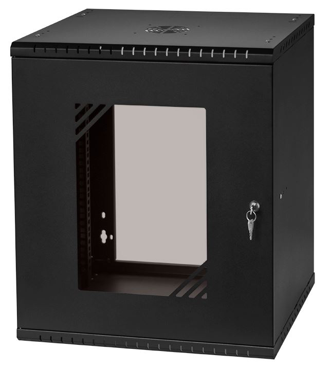 LEXI-Net Basic Rozvaděč nástěnný 19" 12U 520x450, dveře sklo, černý