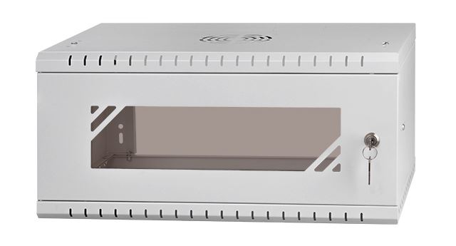 LEXI-Net Basic Rozvaděč nástěnný 19" 4U 520x450, dveře sklo, šedý
