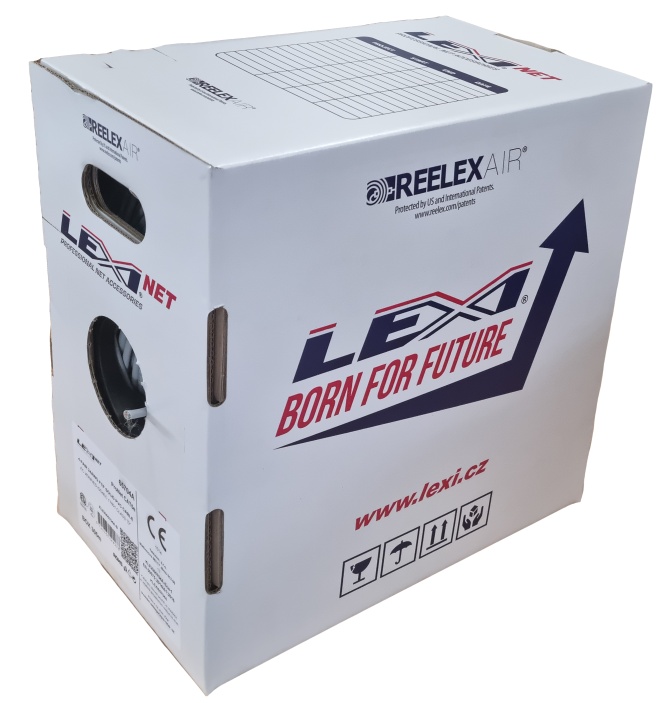 LEXI-Net instalační kabel Cat 5e UTP LSOH (Dca) 305m fialový - Reelex Air box