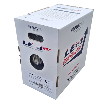 LEXI-Net instalační kabel Cat 6 UTP PVC (Eca) 305m šedý - Reelex Air box