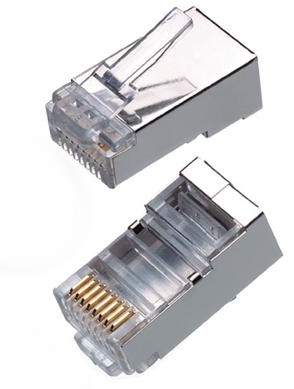 LEXI-Net Konektor RJ45 8/8 50u drát/licna kulatá FTP CAT6 - otvor pro vodič 1,3mm
