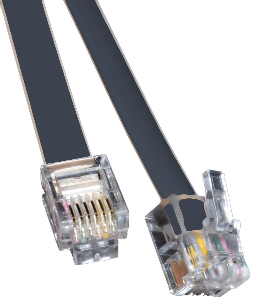 Patch kabel telefonní 6C černý RJ12 6/6 - RJ12 6/6 - 0,3M