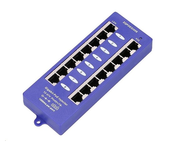 POE-PAN8-GB • Gigabitový stíněný 8-portový PoE panel