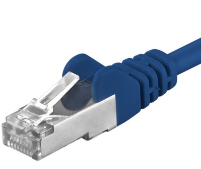 Premiumcord Patch kabel CAT6a S-FTP, RJ45-RJ45, AWG 26/7 0,5m modrá