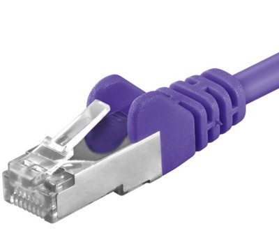 Premiumcord Patch kabel CAT6a S-FTP, RJ45-RJ45, AWG 26/7 5m fialová
