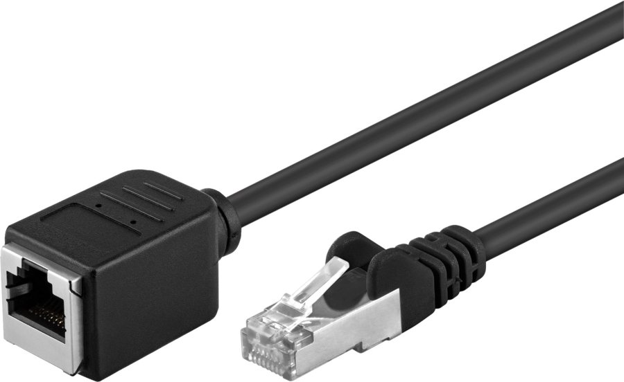 PremiumCord Prodlužovací Patch kabel F/UTP RJ45-RJ45 M/F 1m
