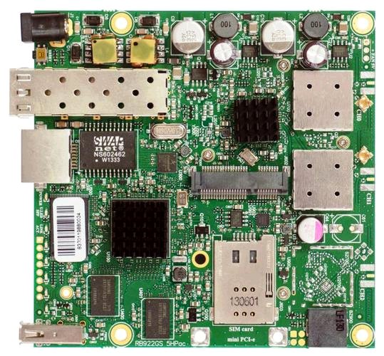 RouterBoard Mikrotik RB922UAGS-5HPacD 802.11ac 2x2 two chain, RouterOS L4, miniPCIe, USB, SFP, SIM, 1xGLAN, 2xMMCX