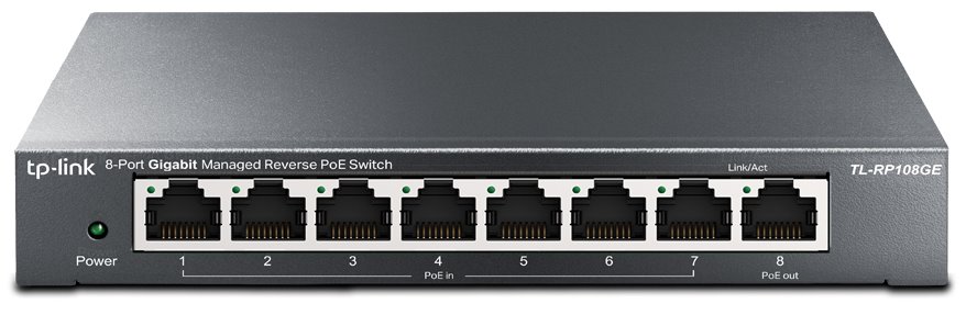 Switch TP-Link TL-RP108GE Easy Smart, 8x GLAN, 7x PoE-in reverzní, 1x PoE-out