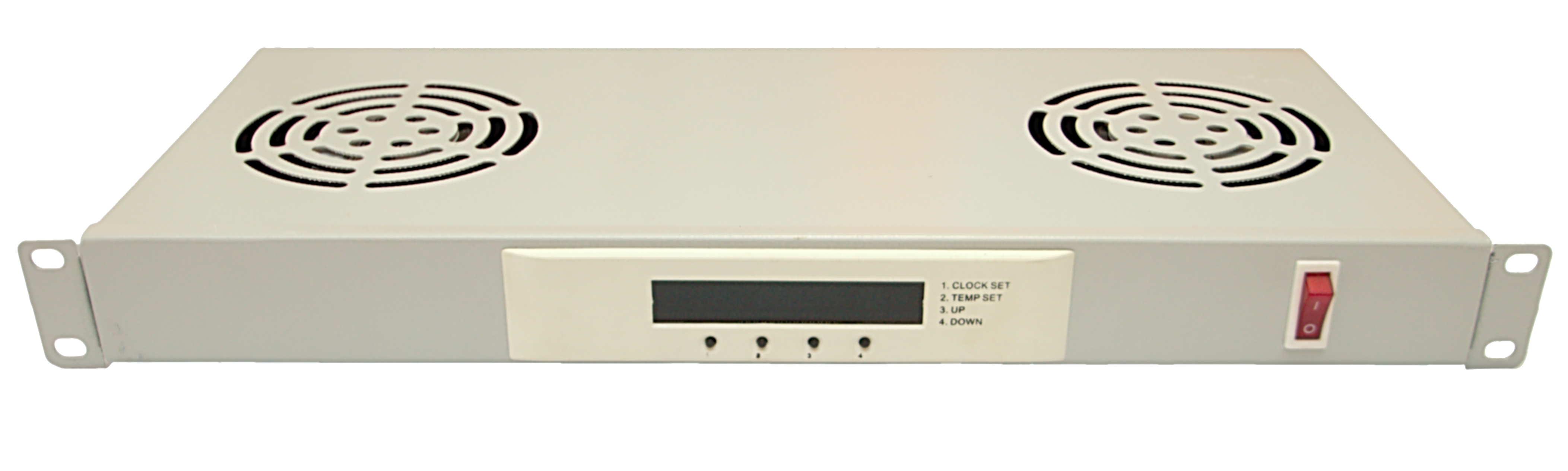 Ventilační jednotka 2x ventilátor 1U s LCD digi termostatem