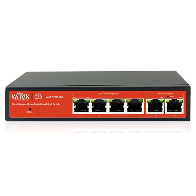 WI-PCES306G 4GE + 2GE 802.3af/at Cloud PoE switch; 250m; 60W