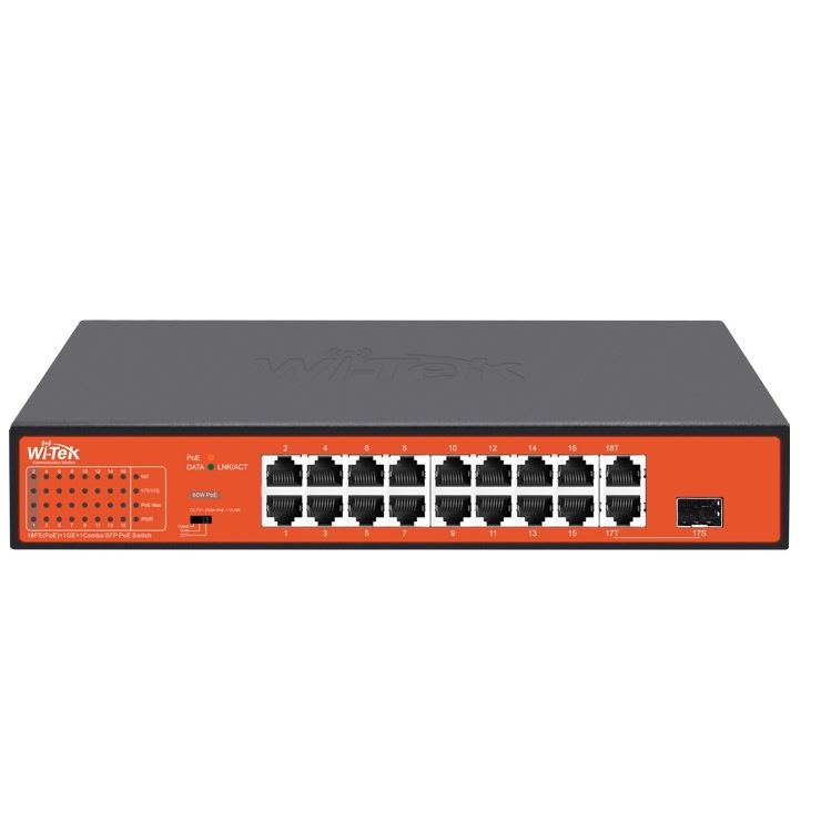 WI-PS518G V4 16FE + 1Combo SFP + 1GE HiPoE switch; 250m; 185W