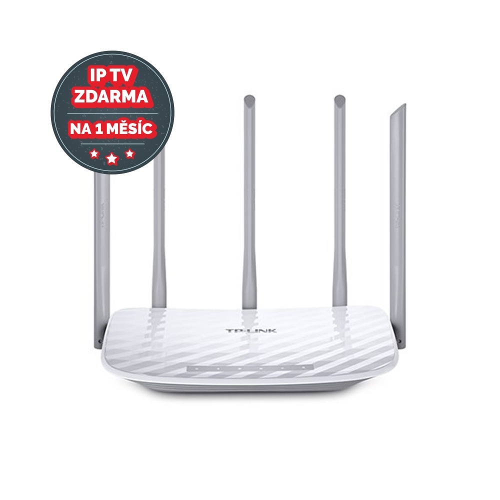 WiFi router TP-Link Archer C60 AC1350 dual AP/router, 4x LAN, 1x WAN, / 450Mbps 2,4/ 867Mbps 5GHz + dárek IP TV zdarma