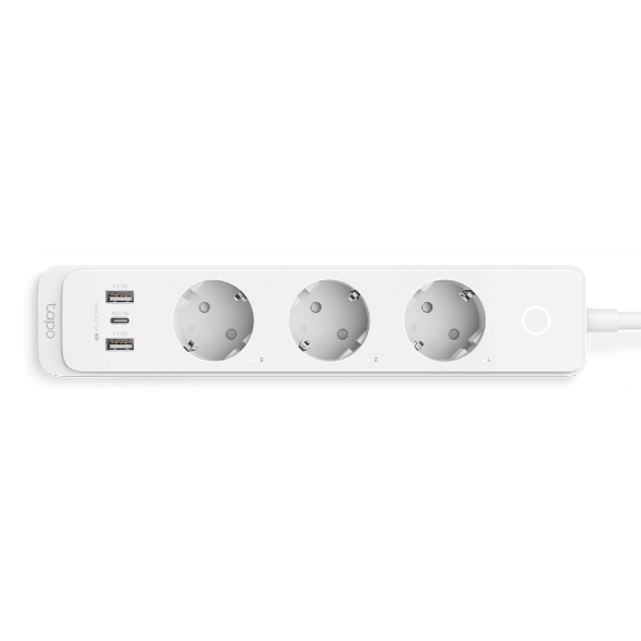 Chytrá zásuvka TP-Link Tapo P300(EU) 3x german socket, 2x USB, 1x USB C, regulace 230V přes IP, Cloud, WiFi