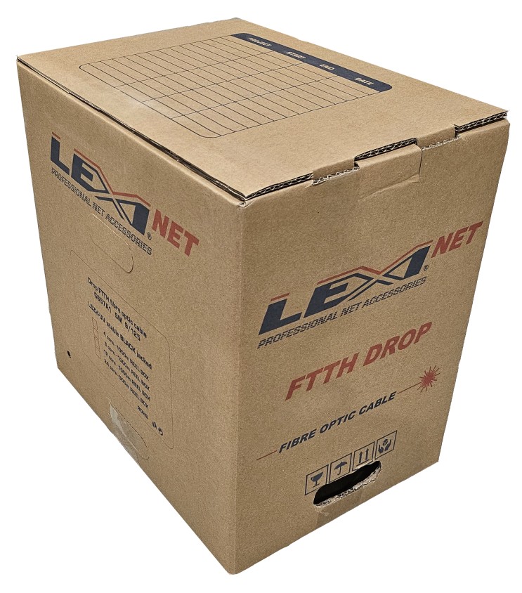 DROP LEXI FTTx 8 optická vlákna singlemode 9/125, G.657A1 BLACK LSZH