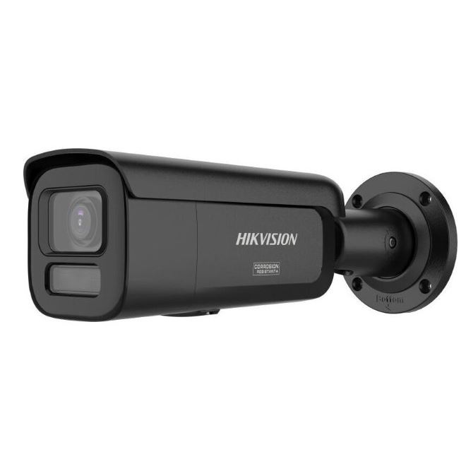 DS-2CD2T47G3-LIS2UY/SL(2.8mm)/BLACK 4MPix IP Bullet Hybrid ColorVu AcuSense kamera; LED/IR 60m, WDR 130dB, Audio, Alarm, IP67, bl