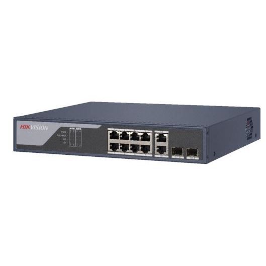 DS-3E1310P-SI Smart managed switch 8x100TX PoE + 2x Gb Combo Uplink, 125W, Super PoE - dosah až 300m