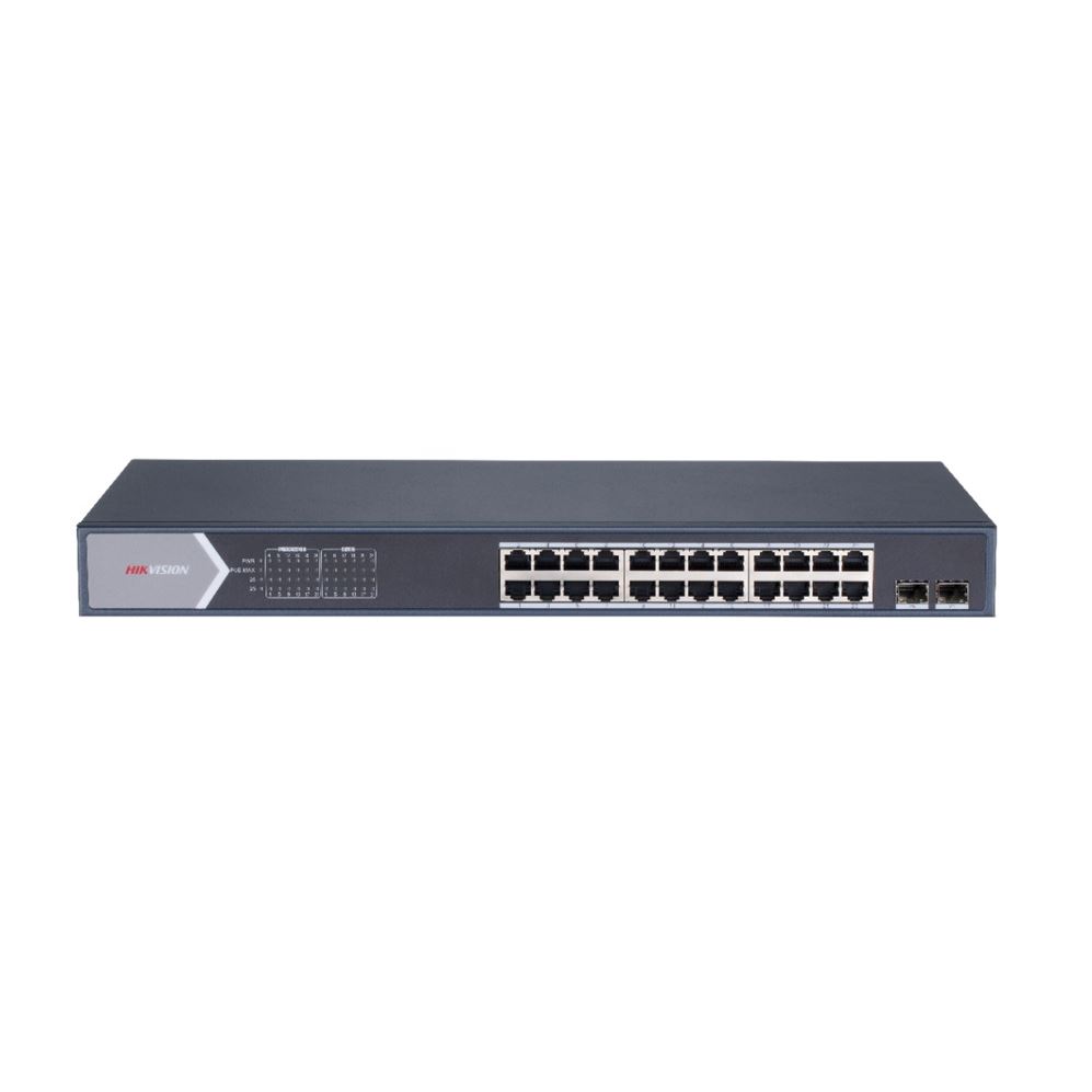 DS-3E1526P-SI Smart managed switch 24x Gb PoE + 2x Gb SFP Uplink, 370W, Super PoE - dosah až 300m