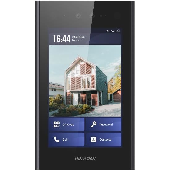 DS-KD9403-E6 IP dveřní interkom s rozpoznáním obličeje; 8" dotykový displej; čtečka Mifare karet