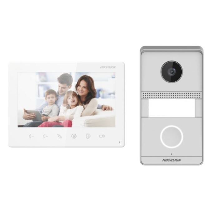 DS-KIS101-P/Flush Kit videotelefonu, 2-drát, zápustná montáž, bytový monitor + dveřní stanice