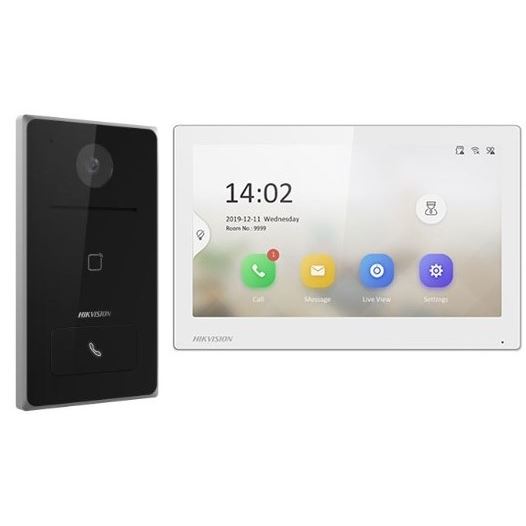 DS-KIS608-P KIT IP videotelefonu, dveřní stanice + bytový monitor, 2x zdroj, MicroSD karta