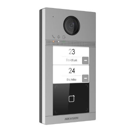 DS-KV8213-WME1/Flush IP dveřní interkom 2-tlač., čtečka karet, 2MPx kamera, WiFi, zápustný