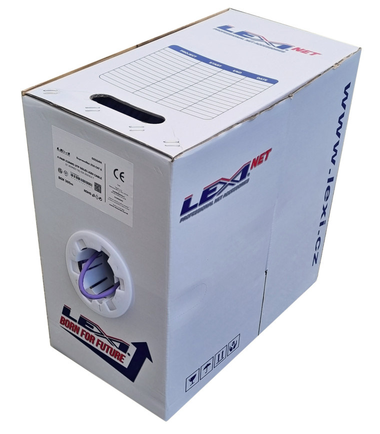 LEXI-Net instalační kabel Cat 5e FTP LSOH (Dca) 305m box fialový