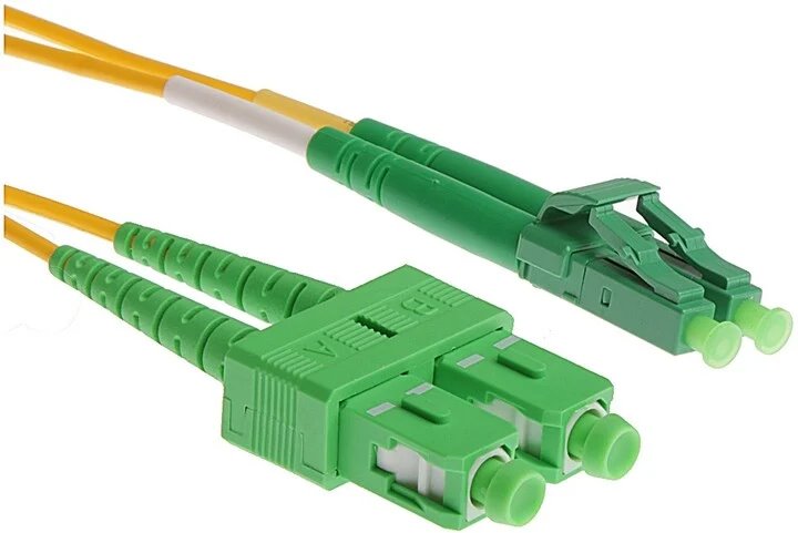 Lexi-Net optický patch kabel 09/125, SC(APC)-LC(APC), 0,5m duplex