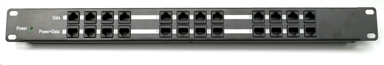 Pasivní POE injektor panel - 12portů