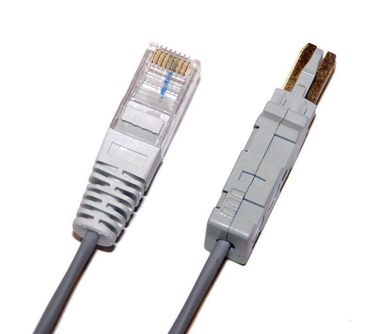 Patch kabel telefonní 1 pár RJ45 / IDC - 2 polový 5m