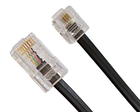 Patch kabel telefonní 4C černý RJ11 6/4 - RJ45 8/8 - 20M