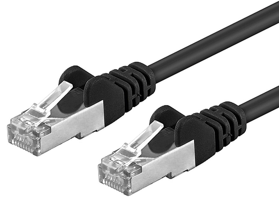 Premiumcord Patch kabel CAT6a S-FTP, RJ45-RJ45, AWG 26/7 0,25m černá