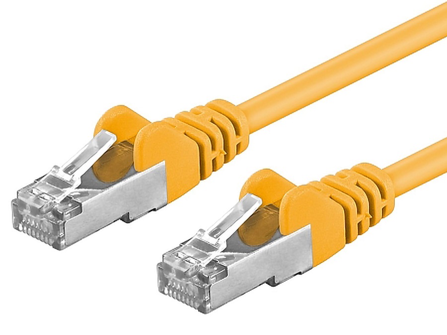 Premiumcord Patch kabel CAT6a S-FTP, RJ45-RJ45, AWG 26/7 0,5m žlutá