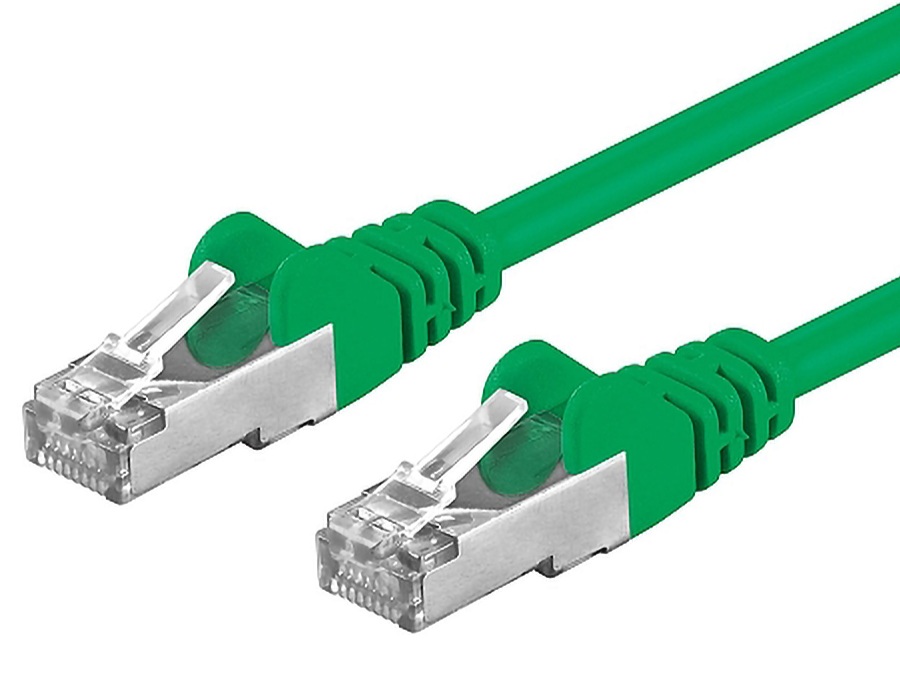 Premiumcord Patch kabel CAT6a S-FTP, RJ45-RJ45, AWG 26/7 10m zelený