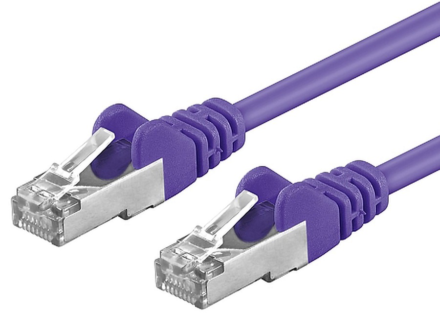 Premiumcord Patch kabel CAT6a S-FTP, RJ45-RJ45, AWG 26/7 3m fialová