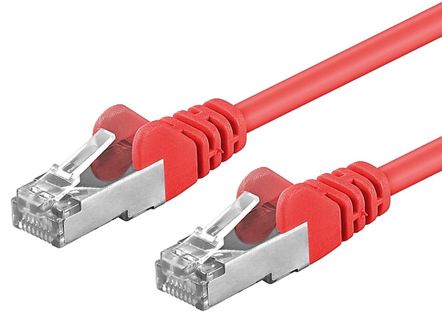 Premiumcord Patch kabel CAT6a S-FTP, RJ45-RJ45, AWG 26/7 5m červená