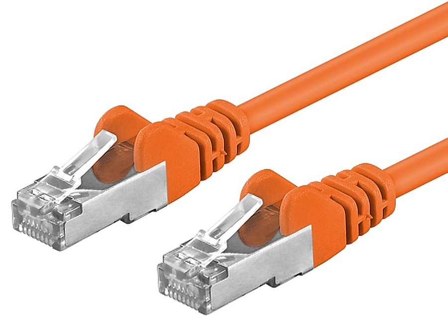 Premiumcord Patch kabel CAT6a S-FTP, RJ45-RJ45, AWG 26/7 5m oranžová