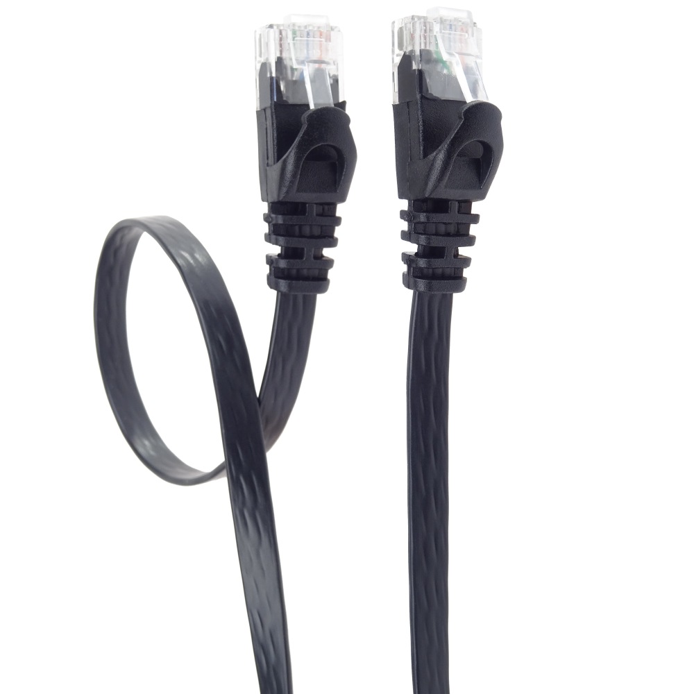 PremiumCord Plochý patch kabel UTP RJ45-RJ45 CAT6 3m černá