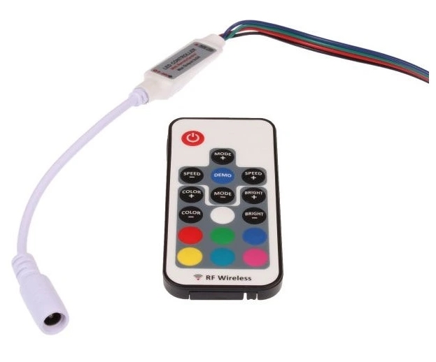 RGB dálkový ovladač a přijímač DC 12V/24V 2A na kanál (6A)