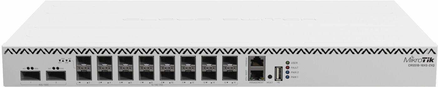 Router Mikrotik CRS518-16XS-2XQ-RM 1x LAN, 16x SFP28, 2x QSPF28, ROS L5