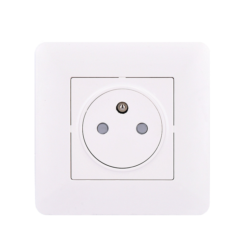 Solight 5B142 zásuvka Slim PUSH, bezpečnostní posuvný střed, bílá