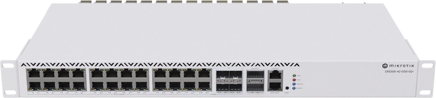 Switch Mikrotik MikroTik Cloud Router Switch CRS326-4C+20G+2Q+RM 20x 2,5GLan, 4x SFP+, 2x QSFP+, ROS L6