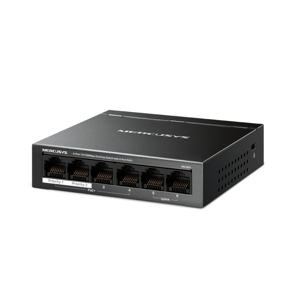 Switch TP-Link Mercusys MS106P 2x LAN, 4x LAN s PoE, 67W