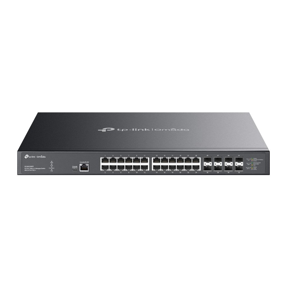 Switch TP-Link SX3832MPP 24x 10GLan s PoE++, 8x SPF+, 770W, 19", Omáda SDN