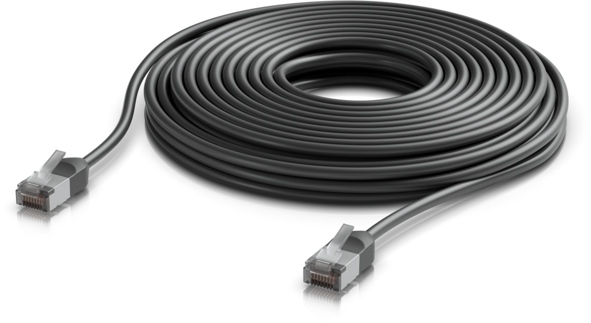 Ubiquiti UACC-Cable-Patch-Outdoor-C6A-12M-BK, Venkovní Cat6a patch kabel, 12m, černý
