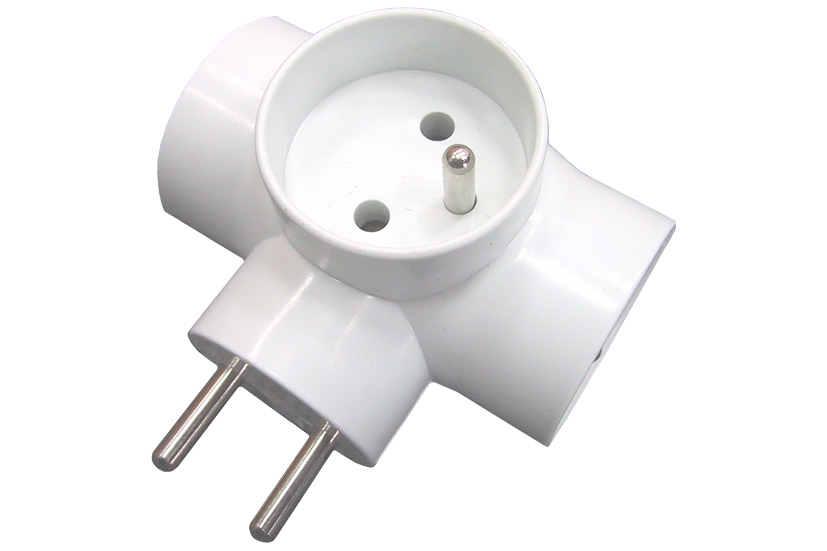 Zásuvka roztrojka PremiumCord 250V, 16A 3x kulatá zásuvka, bílá